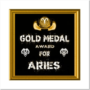 Aries Birthday Gift Gold Medal Award Winner Posters and Art